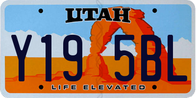UT license plate Y195BL