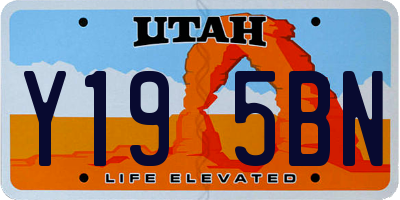 UT license plate Y195BN