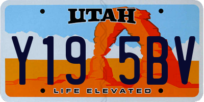 UT license plate Y195BV