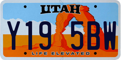 UT license plate Y195BW