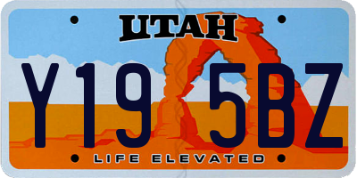 UT license plate Y195BZ