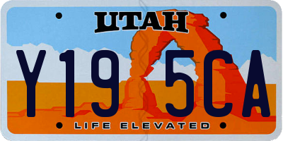 UT license plate Y195CA