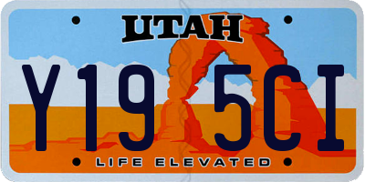UT license plate Y195CI