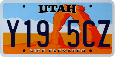 UT license plate Y195CZ