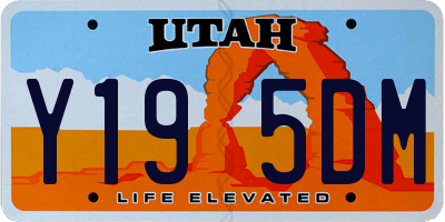 UT license plate Y195DM