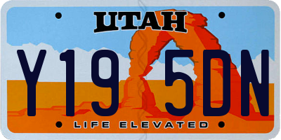 UT license plate Y195DN