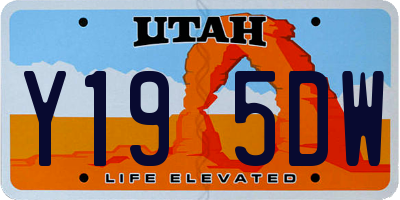 UT license plate Y195DW