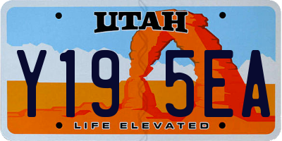 UT license plate Y195EA