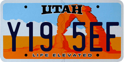 UT license plate Y195EF