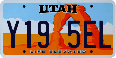 UT license plate Y195EL