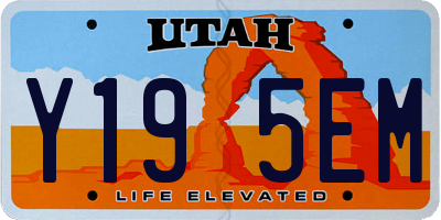 UT license plate Y195EM