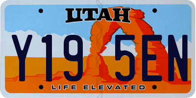 UT license plate Y195EN