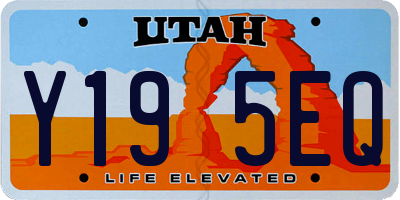 UT license plate Y195EQ