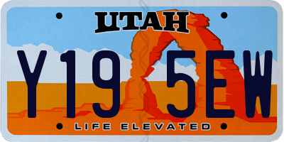 UT license plate Y195EW