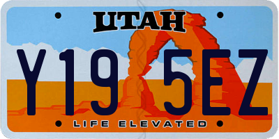 UT license plate Y195EZ