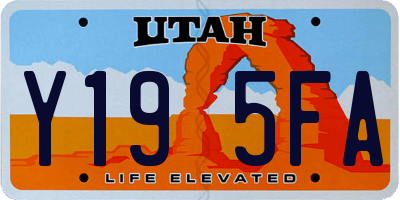 UT license plate Y195FA