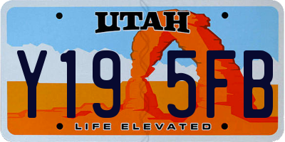 UT license plate Y195FB