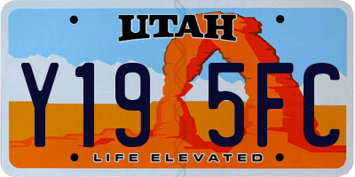 UT license plate Y195FC