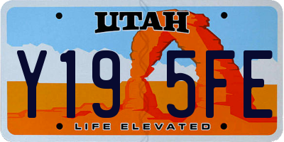 UT license plate Y195FE
