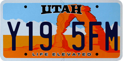 UT license plate Y195FM