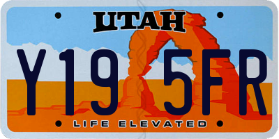 UT license plate Y195FR