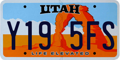 UT license plate Y195FS