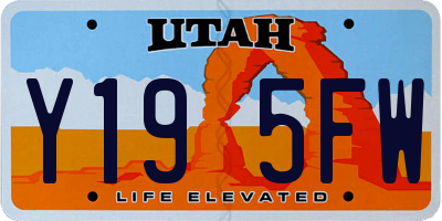UT license plate Y195FW