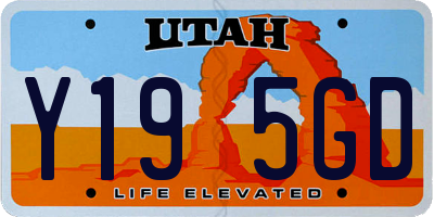 UT license plate Y195GD