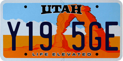UT license plate Y195GE