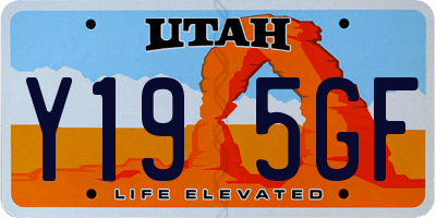 UT license plate Y195GF