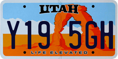 UT license plate Y195GH