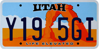 UT license plate Y195GI
