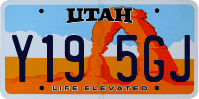 UT license plate Y195GJ