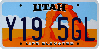 UT license plate Y195GL