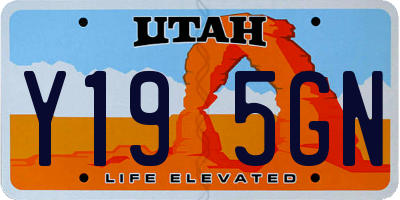 UT license plate Y195GN