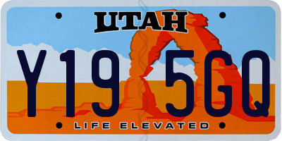 UT license plate Y195GQ
