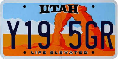 UT license plate Y195GR