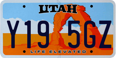 UT license plate Y195GZ