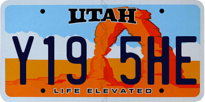 UT license plate Y195HE