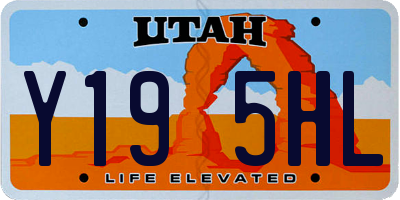 UT license plate Y195HL