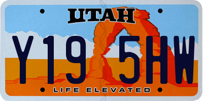 UT license plate Y195HW