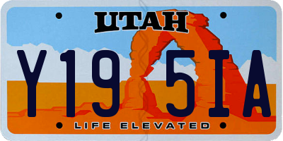 UT license plate Y195IA