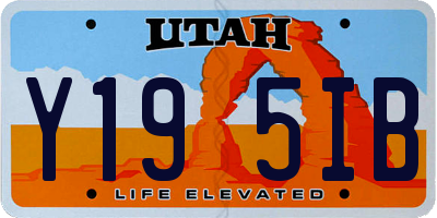 UT license plate Y195IB