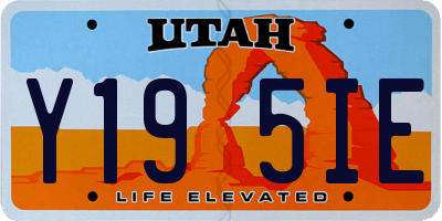 UT license plate Y195IE