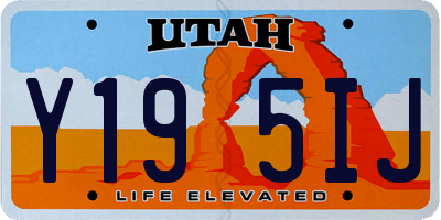 UT license plate Y195IJ