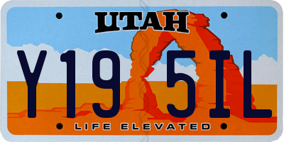 UT license plate Y195IL