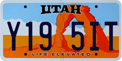 UT license plate Y195IT