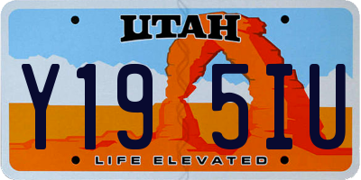 UT license plate Y195IU