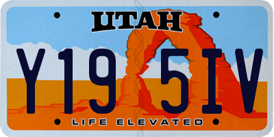 UT license plate Y195IV