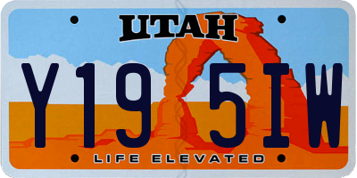 UT license plate Y195IW